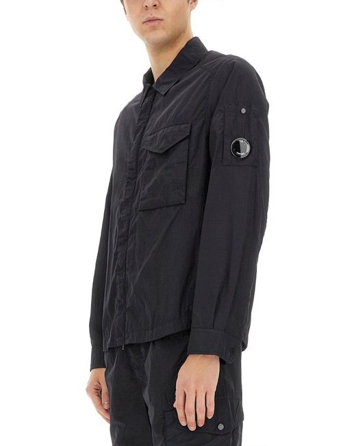 C P Company Blue Shirt Jacket With Relaxed Fit for men