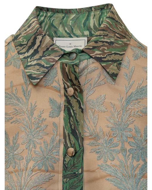 Pierre Louis Mascia Brown Pierre Louis Mascia Silk Shirt With Floral Print