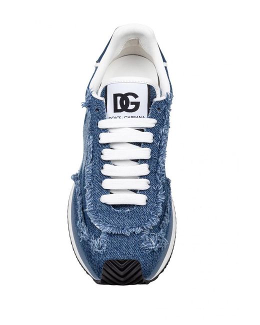Dolce & Gabbana Blue Denim Cushion Sneaker for men