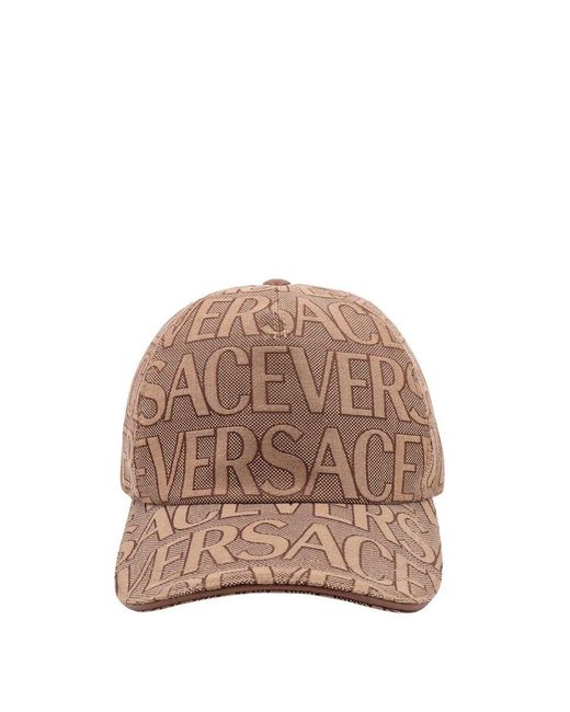 Versace Brown Leather Lined Hats for men