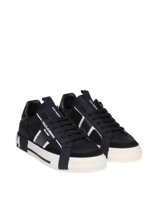 Dolce & Gabbana Black Calfskin Sneakers for men