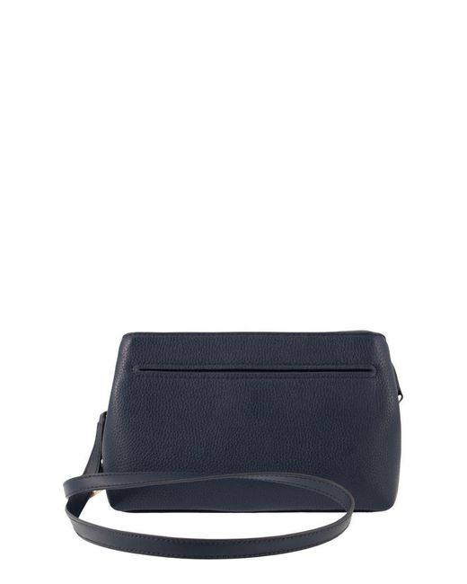 Michael Kors Blue Grained Leather Shoulder Bag