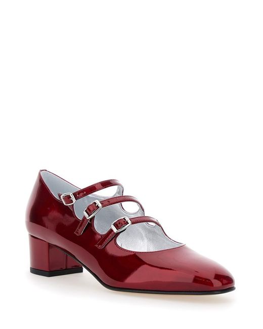 CAREL PARIS 'kira 24 Reflex' Red Pumps With Straps In Patent Leather Woman
