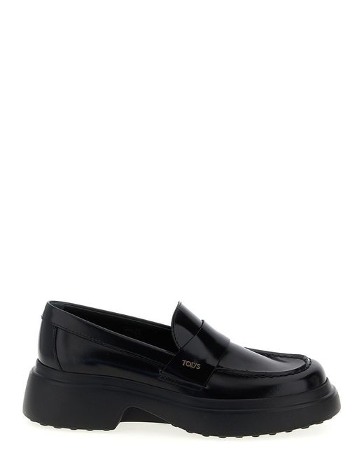 Tod's Black Leather Loafers