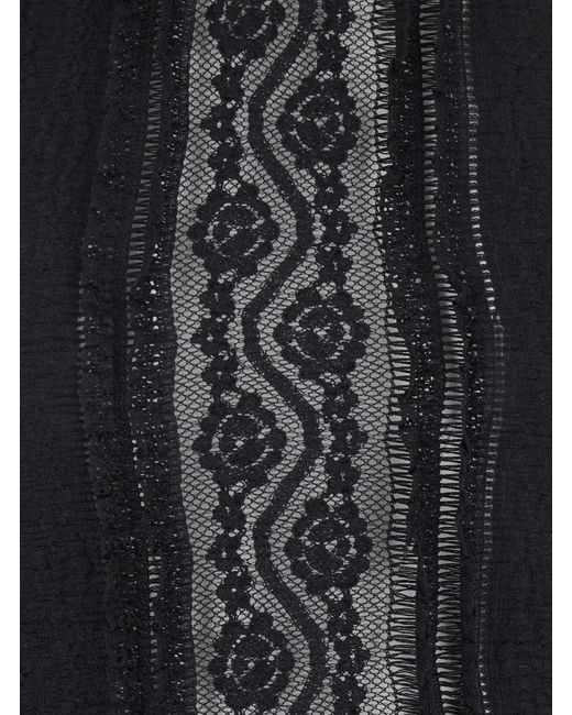 Charo Ruiz Black Asteria' Top With Embroidery Details