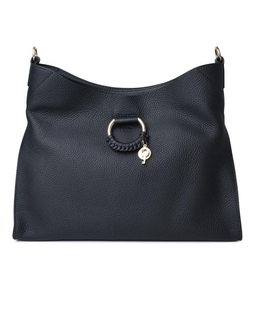 See By Chloé Blue Large 'joan' Black Goat Leather Bag