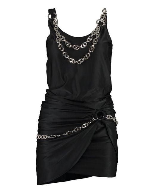 Rabanne Black Dress With Chains
