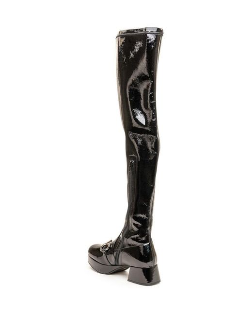 Jeffrey Campbell Black Patent Leather Boots With Heels