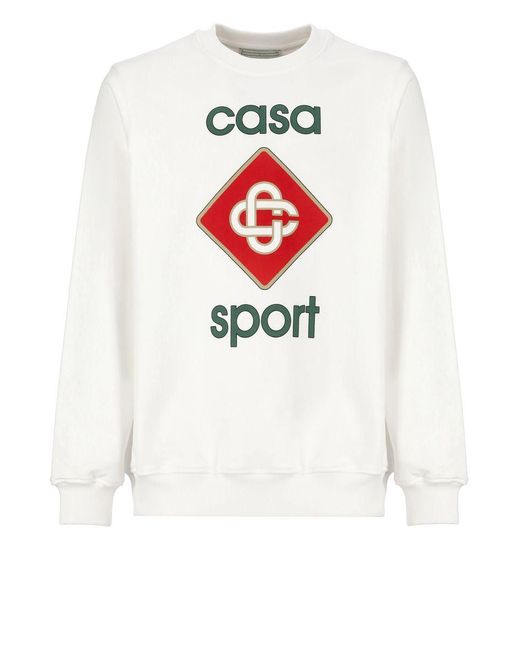 Casablancabrand White Logo Organic Cotton Sweatshirt for men