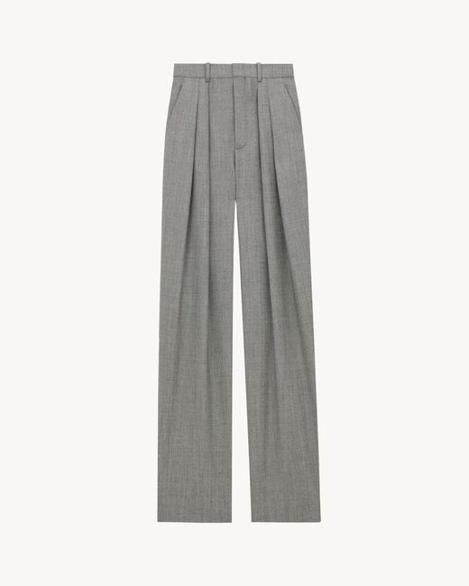 Saint Laurent Gray Wide-Leg Pants