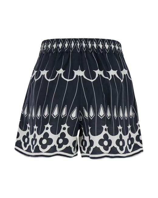 Scarlett Poppies Blue Bermuda Shorts With Drawstring