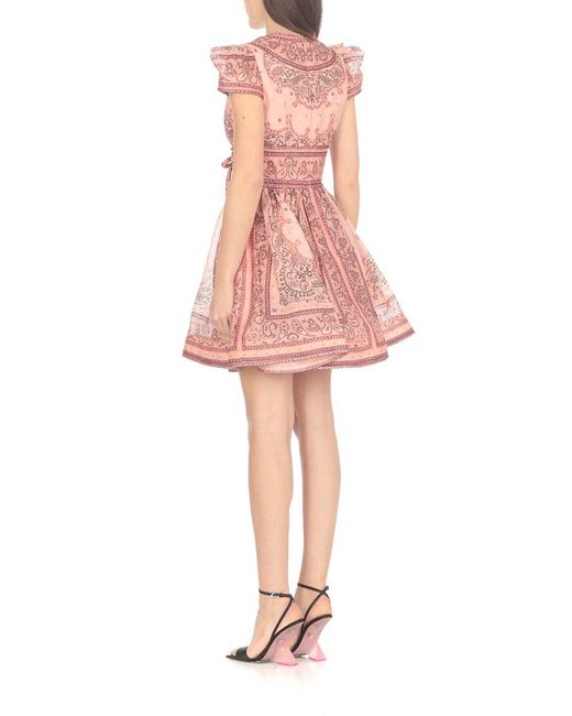 Zimmermann Pink 'matchmaker Structured Mini' Dress