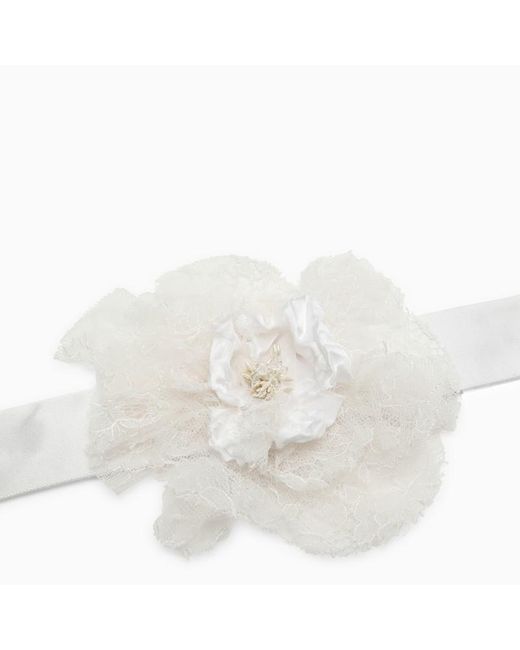 Dolce & Gabbana White Dolce&Gabbana Choker With Blend Flower