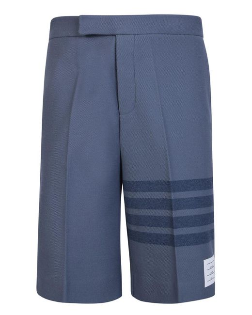 Thom Browne Blue Twill Bermuda Shorts for men