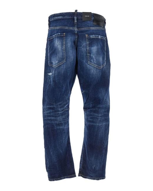 DSquared² Blue 'Ducati X D2' Jeans With Logo Patch On The Rear And Belt Loops for men