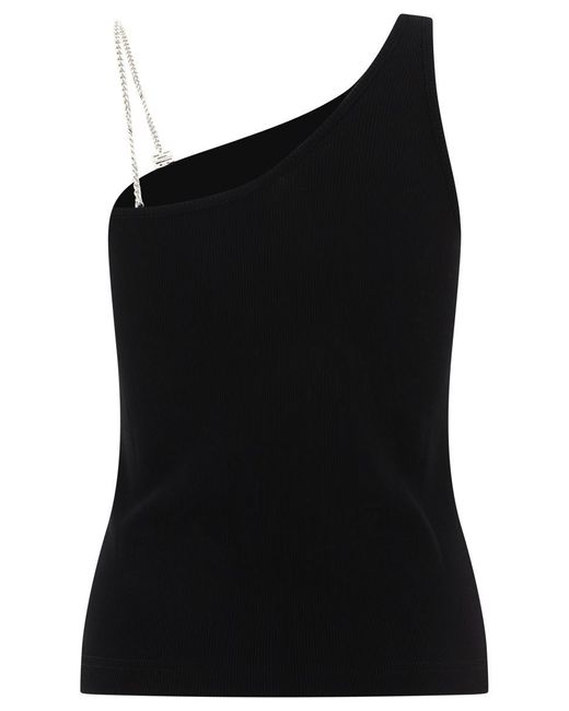 Givenchy Black Asymmetric Top With Chain Detail