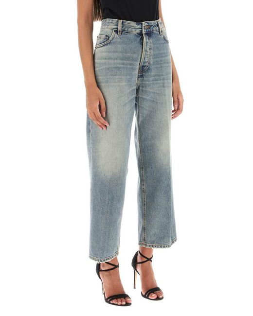 Haikure Blue 'betty' Cropped Jeans With Straight Leg