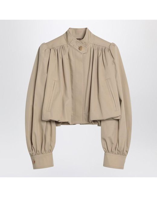 Chloé Natural Cropped Gabardine Jacket