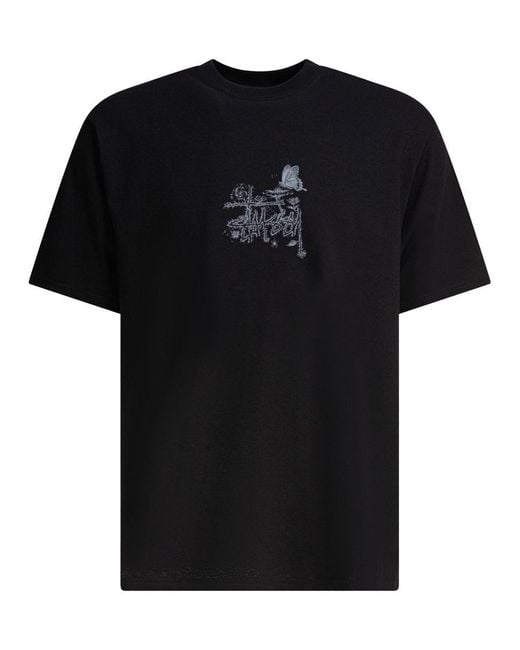Stussy Black "In Bloom" T-Shirt for men