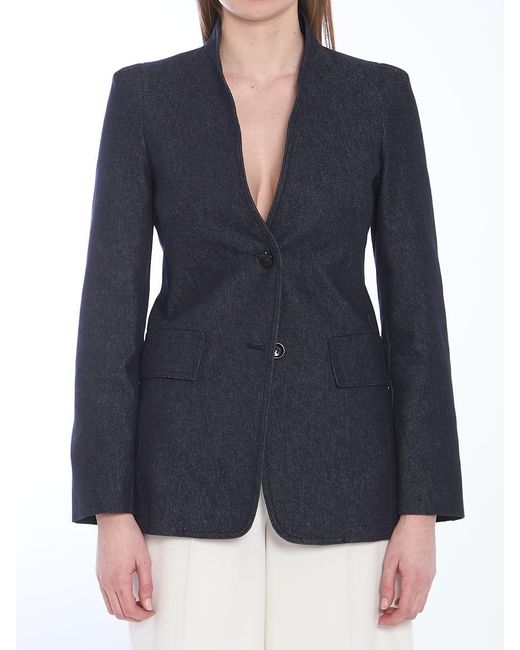 Max Mara Blue Slim-Fit Single-Breasted Blazer