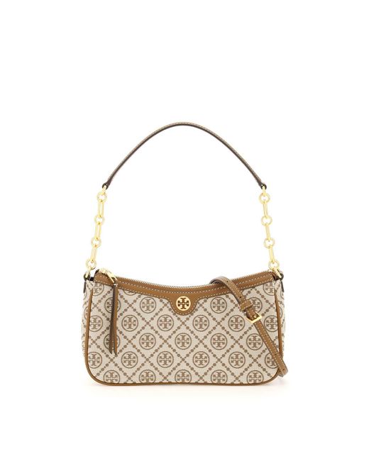 Tory Burch Leather T Monogram Jacquard Studio Bag in Metallic Lyst