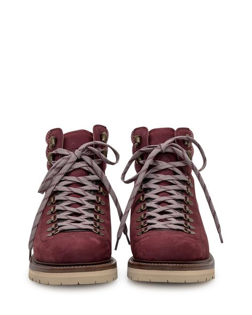 Brunello Cucinelli Purple Suede Ankle Boots for men