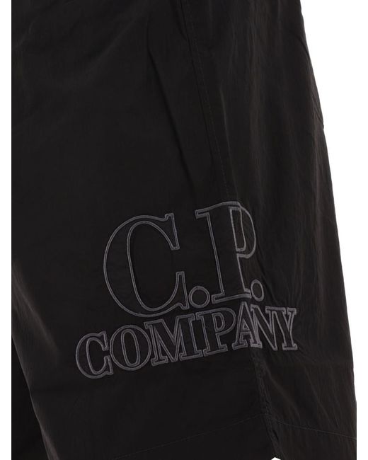 C P Company Black "Eco-Chrome" Swim Shorts for men