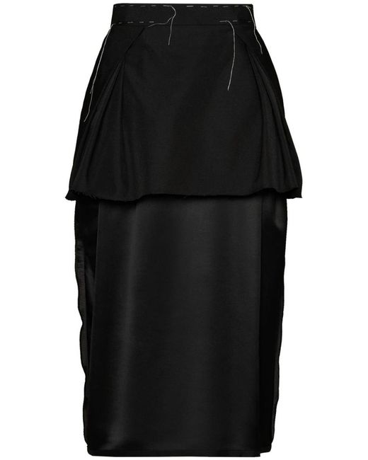 Maison Margiela Black Work-In-Progress Layered Skirt