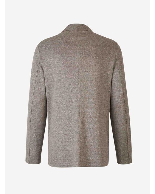 Harris Wharf London Gray Cotton And Linen Blazer for men