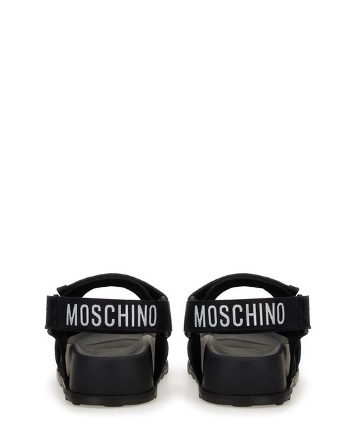Moschino Black Leather Sandals