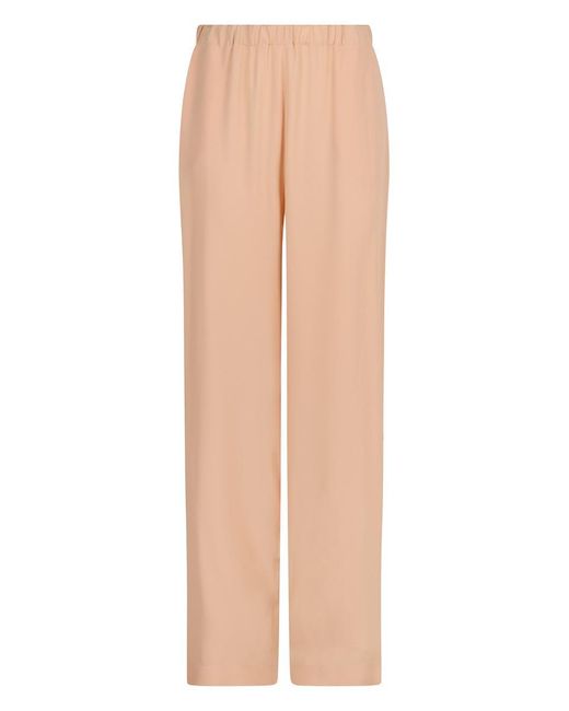 Fabiana Filippi Natural Satin Trousers With Elastic Waistband