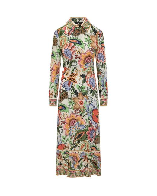 Etro Metallic Midi Chemisier Dress