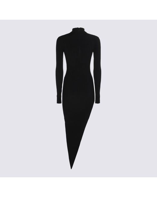 David Koma Crystal Embr Buckle Cut Out Assym Skirt Dresses Black