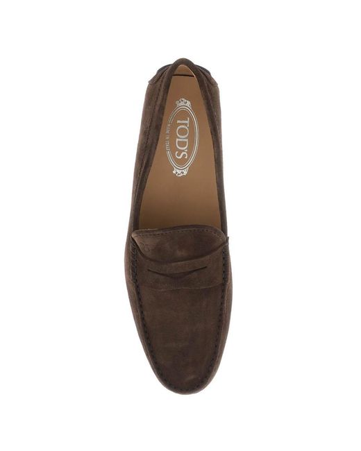 Tod's Brown Suede Moccasins for men