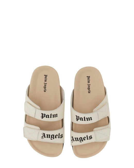 Palm Angels White Sandal With Logo