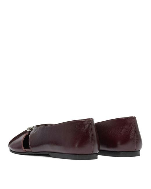 Alohas Brown Ravena Rift Burgundy Leather Ballet Flats