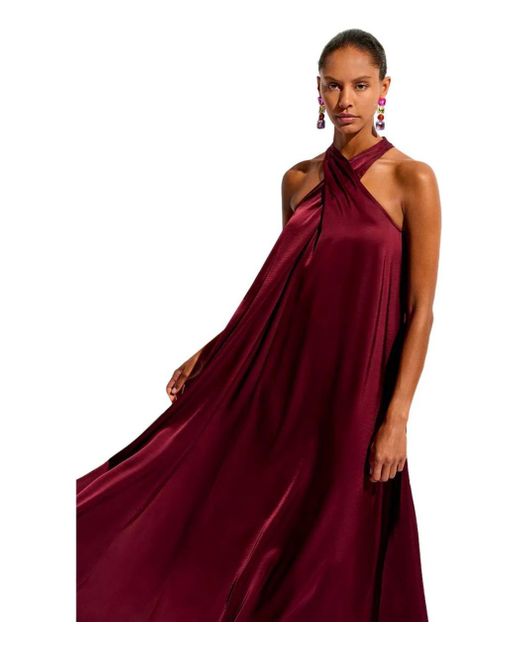 Essentiel Antwerp Red Finch Burgundy Long Dress