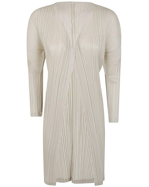 Pleats Please Issey Miyake White Monthly Colors Febraury Cardigan