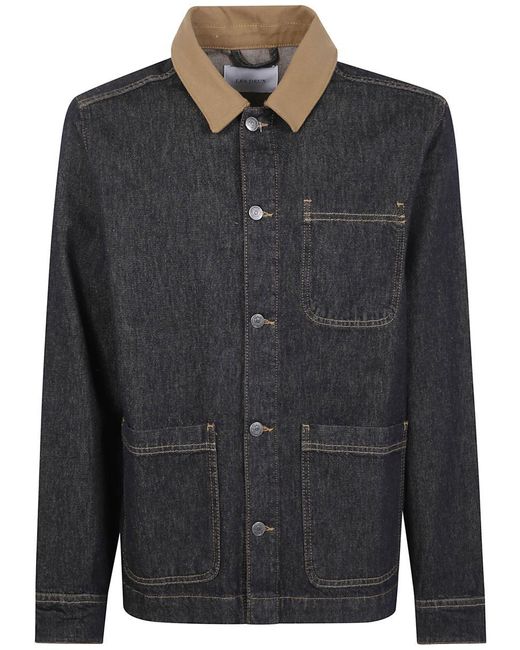 Les Deux Black "layton" Denim Overshirt Clothing for men