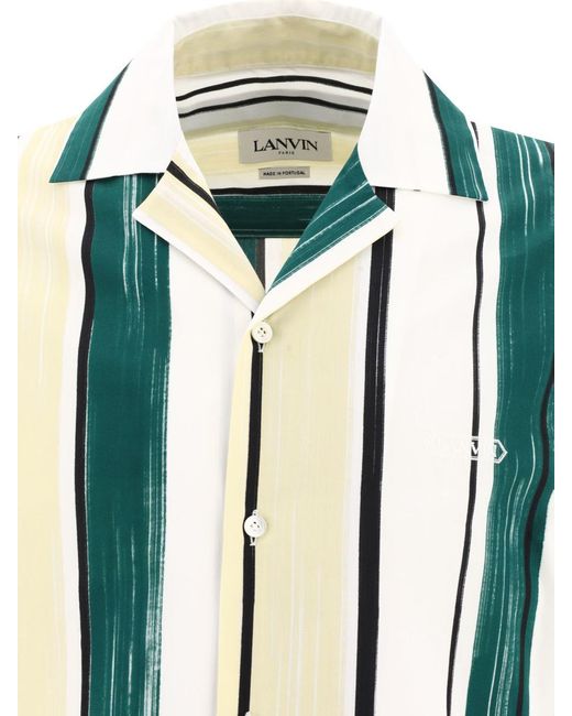 Lanvin White Shirt With Striped Pattern for men