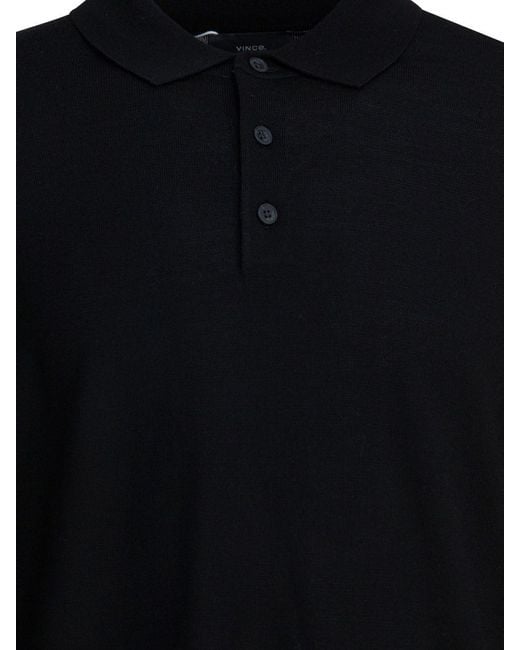Vince Blue Merino Wool Polo Shirt for men