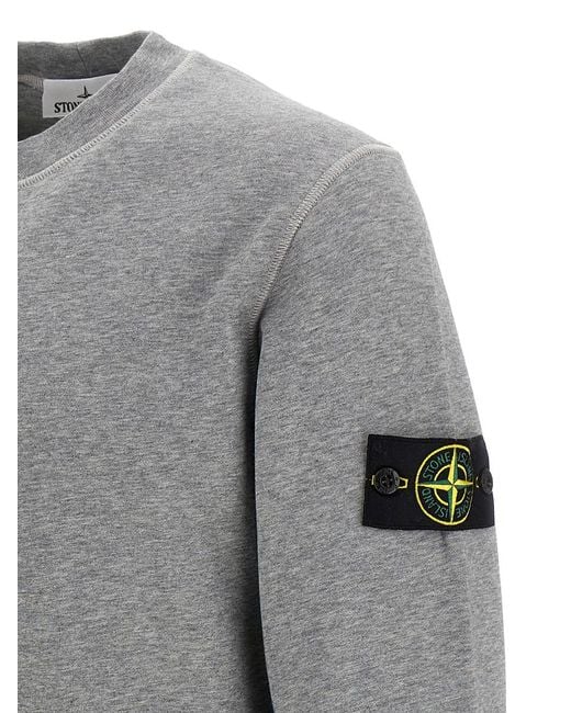 Stone Island Gray Logo Badge Sweatshirt for men