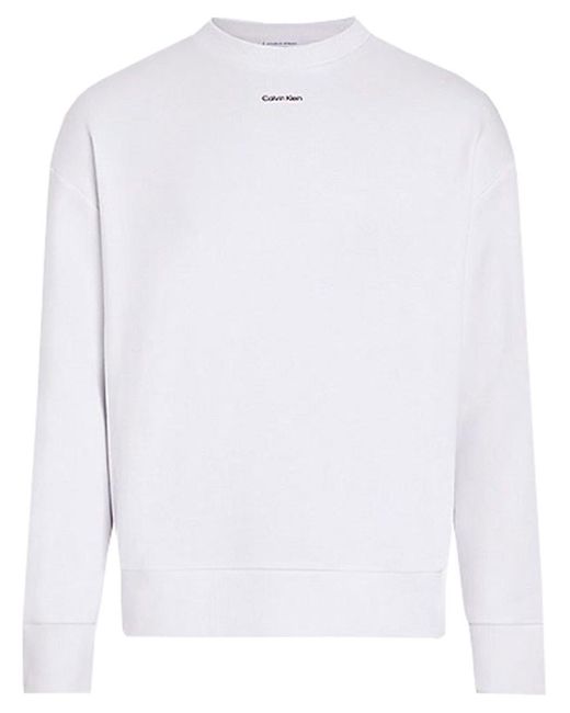 Calvin Klein White Nano Logo Sweatshirt for men