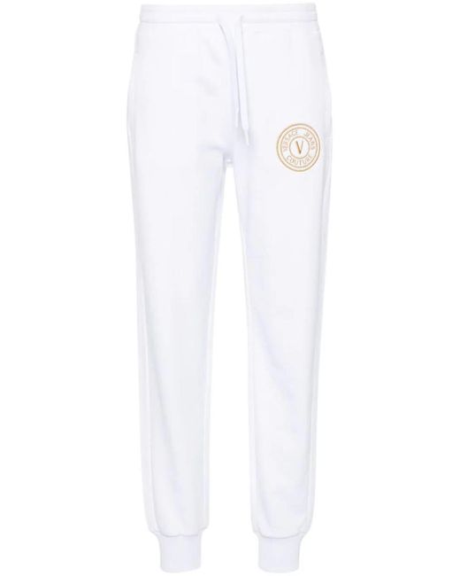 Versace White V-Embl Embro Trousers