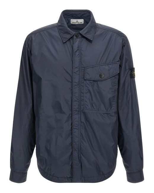 Stone Island Blue 'Garment Dyed Crinkle Reps Ny' Jacket for men