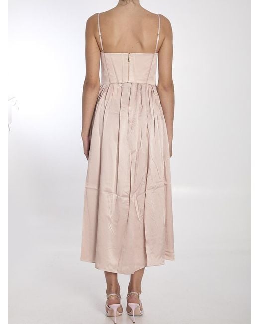 Zimmermann Pink Corset Midi Dress