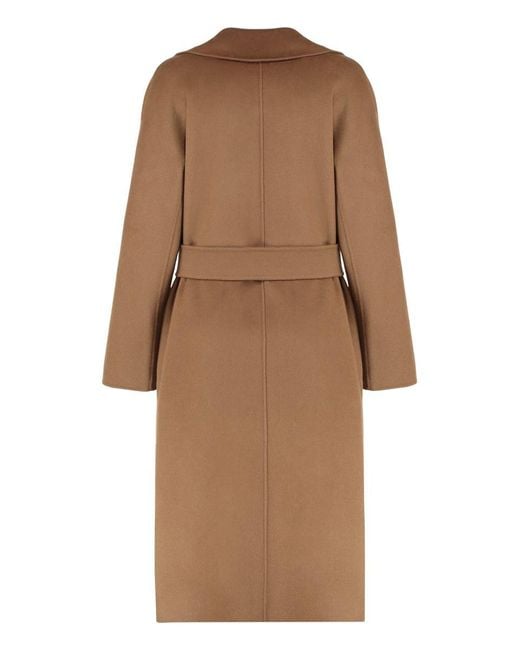 Max Mara Brown Cles Wool And Cashmere Coat