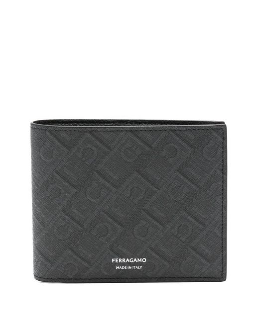Ferragamo Gray Monogram Bifold Wallet for men