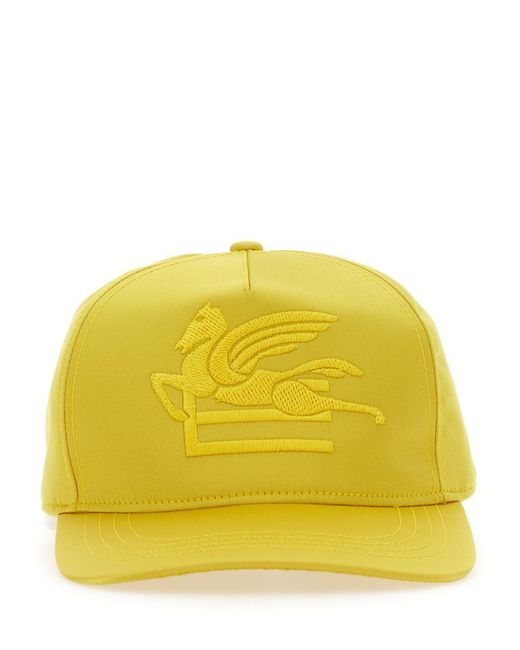 Etro Yellow Baseball Hat With Logo