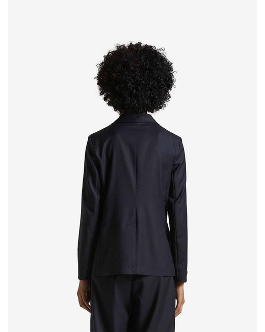 Peserico Blue Wool Tailored Blazer